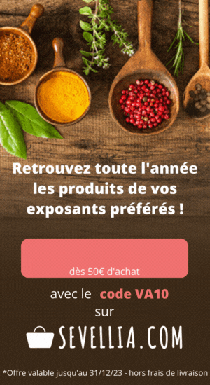 Retrouvez toute l'année les produits des exposants sur SEVELLIA.COM, la marketplace des produits bio, naturels et écolo !